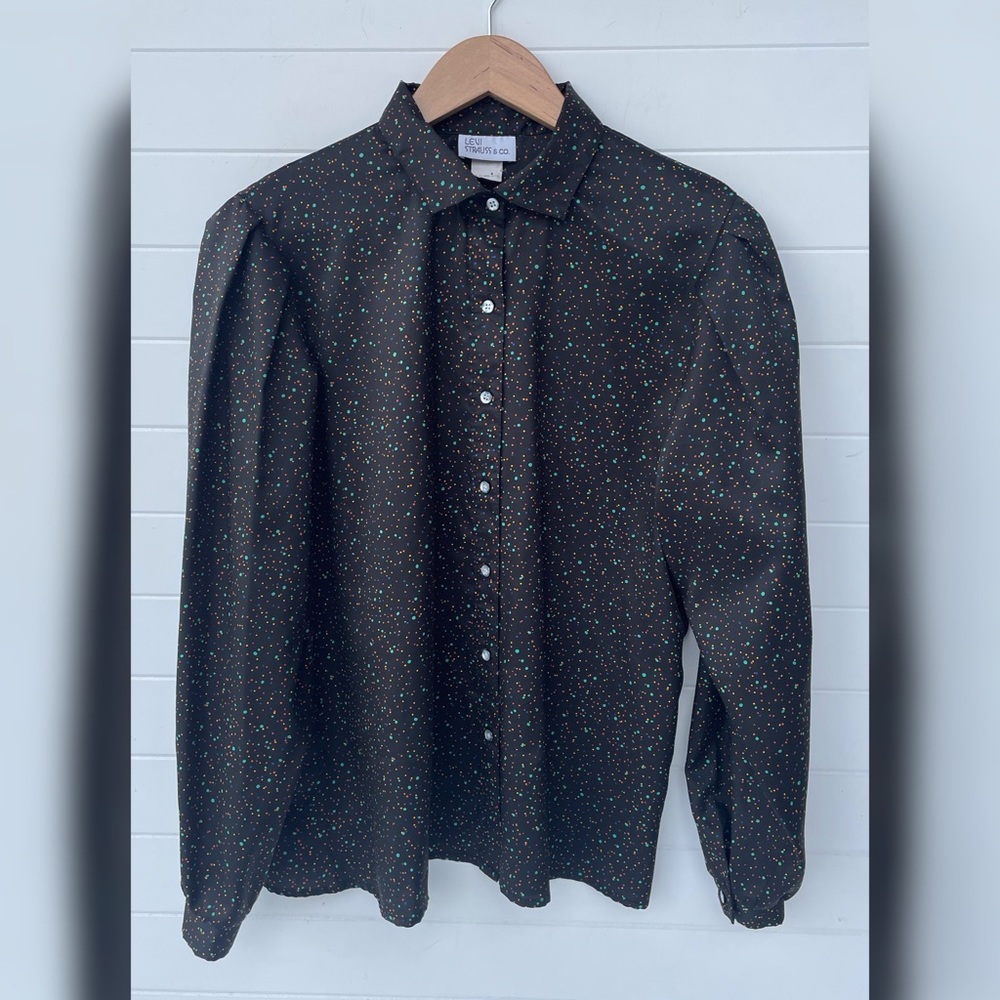 Levi Strauss & Co. Vintage RARE 80s Button Down Rainbow Dot Long Sleeve USA Made